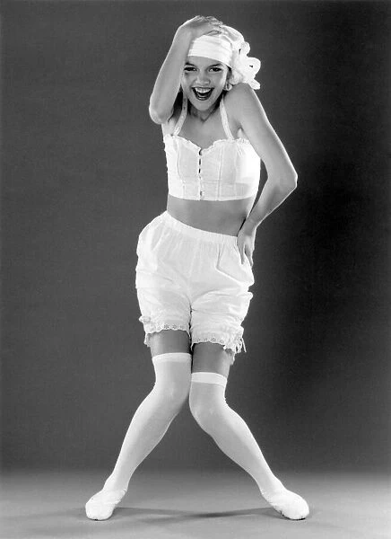 Fashion Underwear. Bustier, long stockings, bloomers. July 1987 P018232