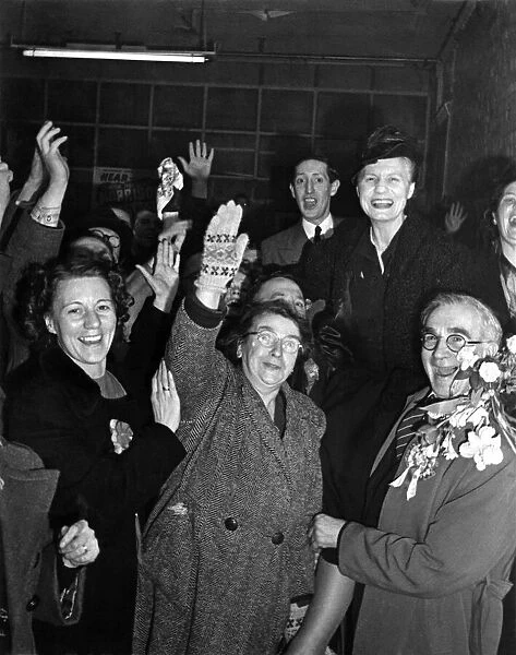 General Election 1950. Dr. Edith Summerskill after winning the Labour seat for Fulham