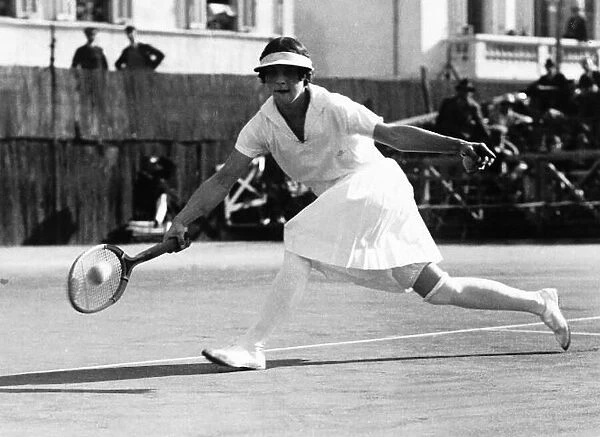 Helen Wills Moody tennis eight times Wimbledon Ladies Champion in action Circa 1936