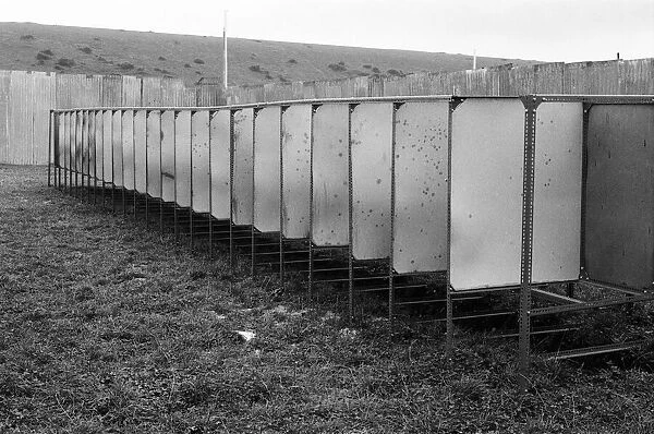 Isle of Wight Festival. Open pit latrines that have been erected. 21st August 1970