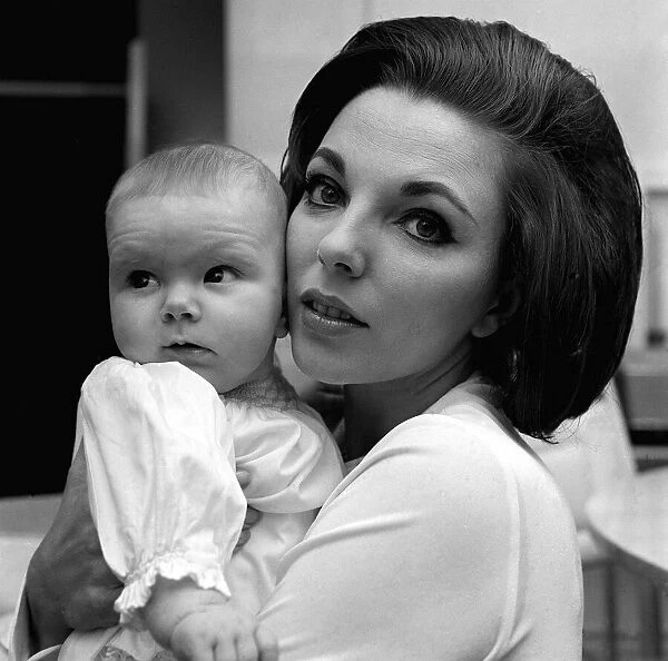 Joan Collins Actress February 1964 with four months old daughter Tara Newley