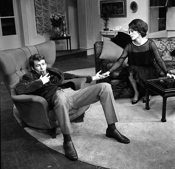 Peter O Toole actor with actress wife Sian Phillips Jun 1965 rehearsing for the play