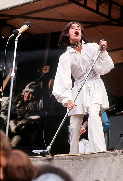Rolling Stones : Mick Jagger in concert in Hyde Park 5th July 1969