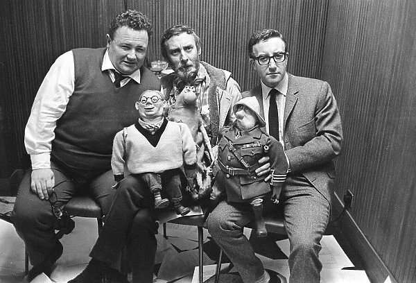 Spike Milligan March 1963 with Harry Seacombe and Peter Sellers rehersing for