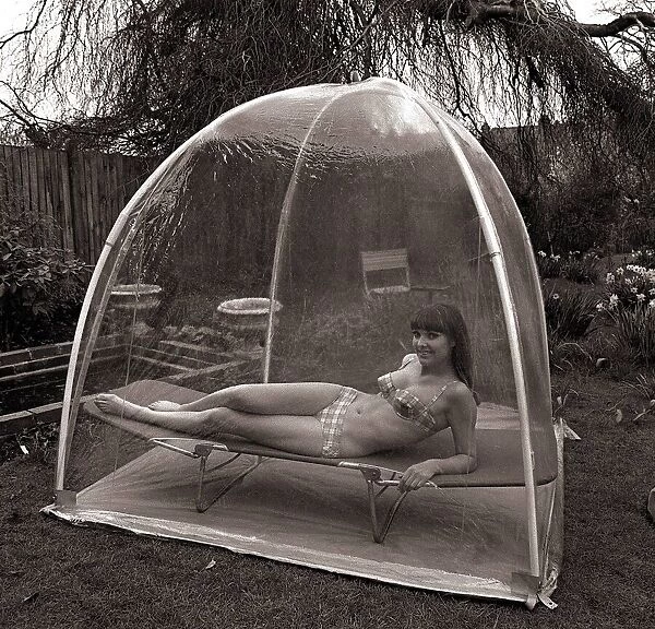 Sun tent for sunbathing April 1968