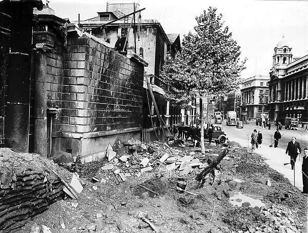 Whitehall London after a WW2 air raid 1940