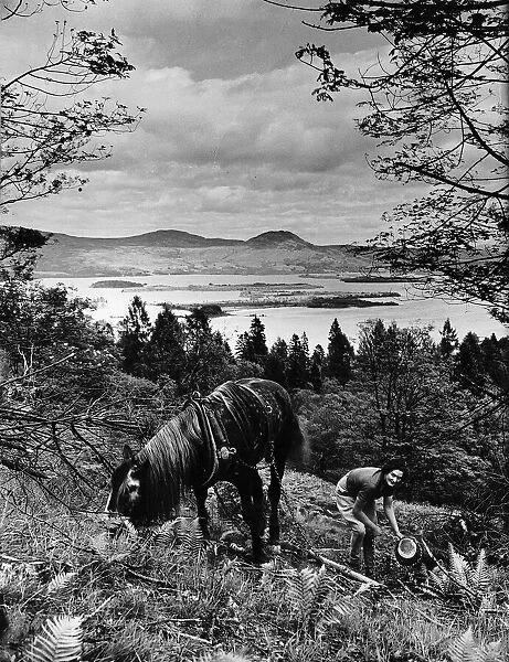 Woman and Horse at Loch Lomond 1942