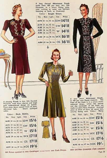 World War II Fashion 1939 dresses