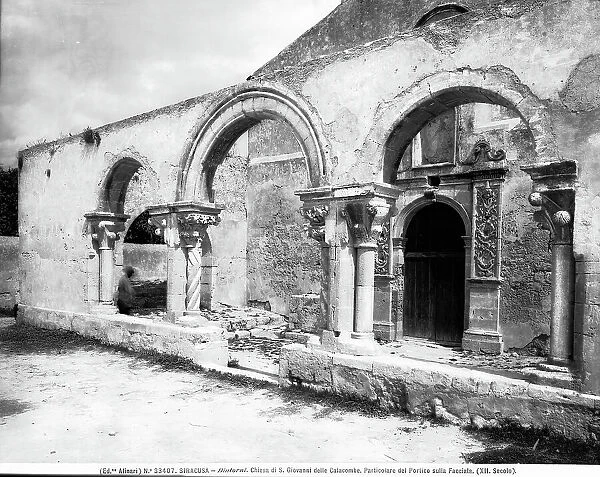 Faade portico of the church of San Giovanni Evangelista in Syracuse