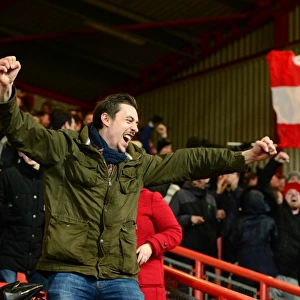 Bristol City Fans Celebrate at Ashton Gate during Sky Bet Championship Match against Huddersfield Town
