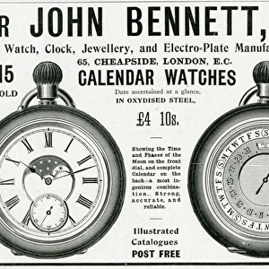 Advert for John Bennett calendar watches 1902
