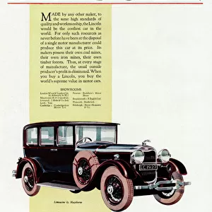 Advert for Lincoln cars