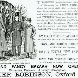 Advert for Peter Robinsons young gentlemens coats 1893