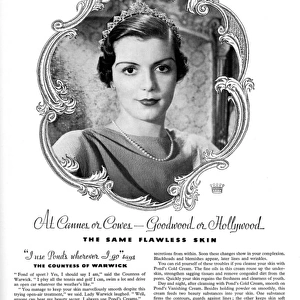 Advertisement for Ponds Cold Cream with Countess of Warwick