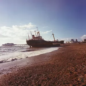 Athina-B aground on Brighton Beach