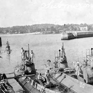 B class submarines moored together - Torquay