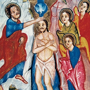 Baptism of Jesus by St. John the Baptist and the coming of t