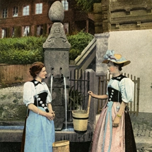Bern, Switzerland - women in traditional Swiss costume
