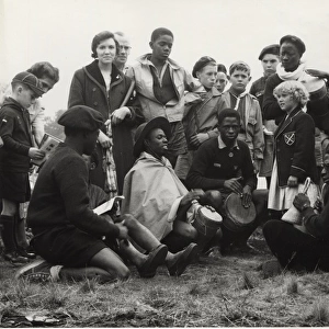 Boy scouts and others, French Congo, Central Africa