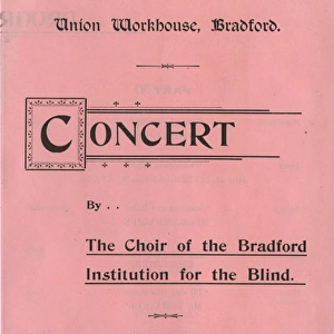 Bradford workhouse concert programme cover