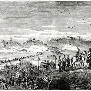British Army Crossing the Sutlej River, India, during the First Anglo-Sikh War (1845-1846