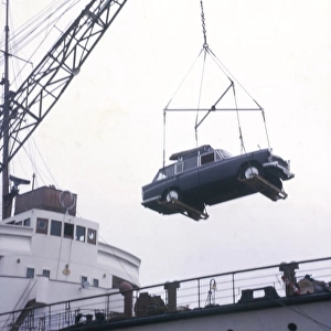 Car being loaded onto a ferry