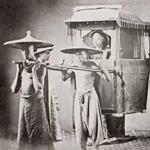 Chinese official in sedan chair, China, c. 1880s