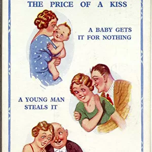 Comic postcard, The Price of a Kiss Date: 20th century