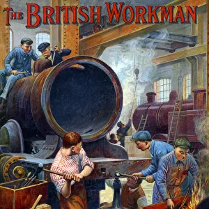 Front cover of a bound volume of The British Workman, an improving magazine for