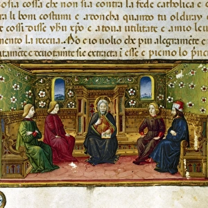 Dispute on the Incarnation. Codex of Predis (1476). Italy