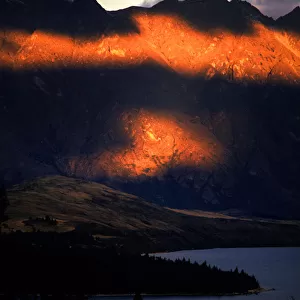 Dramatic light on the Cook range of mountains, New Zealand