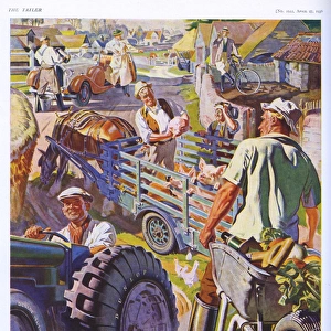 Dunlop advertisement featuring farming scene, 1938
