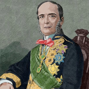 Fernando Calderon Collantes (1811-1890). Colored engraving