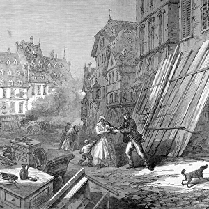 Franco-Prussian War. The Streets of Strasbourg during the S