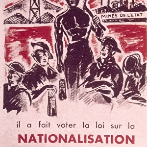 French poster, nationalisation of mines