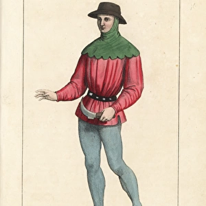 French royal gardener in work wear, 14th century