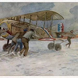 French Spad on Airfield