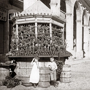 A fruit stand, Havana, Cuba, circa 1900