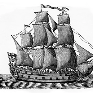 Galleon under full sail