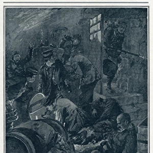 German infantry in French wine cellar, World War One