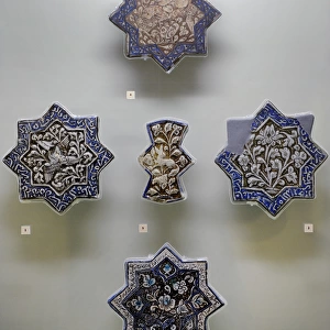 Glazed octagonal tiles. 13th-14th centuries