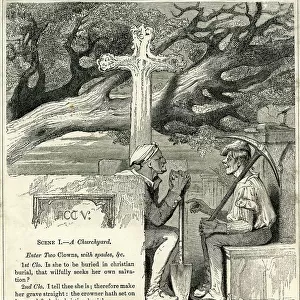 Illustration, Gravediggers scene, Hamlet