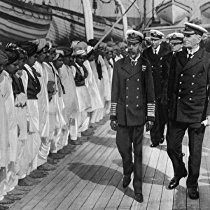 King George V onboard a hospital ship during World War I
