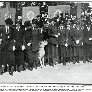 Line of female ambulance drivers 1918