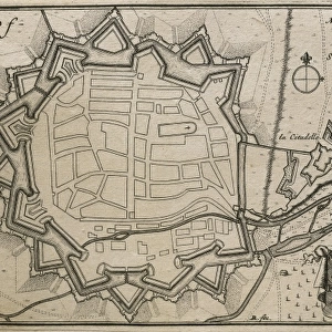 Map of Freiburg im Breisgau (17th c. ). Engraving