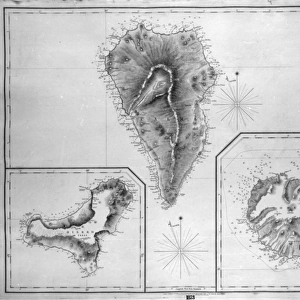 Map of Palma, Gomera and Hierro, Canary Islands