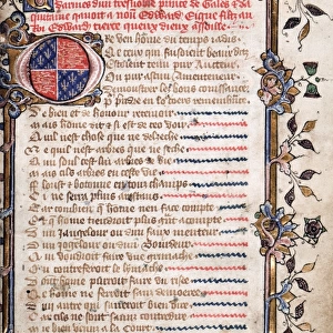 Medieval illuminated French poem on chivalry