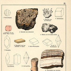 Minerals and crystals including natrolite, pisolite, etc