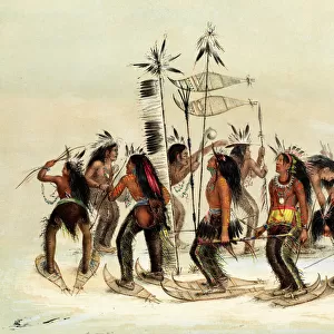 Native American Indians do the Snow-Shoe Dance