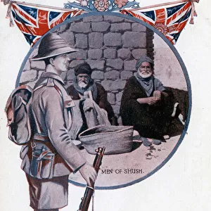 Two Old Men of Shush, Iran - WWI Xmas card